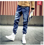 Mountainskin New Korean Style Men's Jeans Distrressed Jogger Jeans Slim Fit Denim Pants Skinny Stretch Elastic Jeans ,JA265