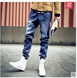 Mountainskin New Korean Style Men's Jeans Distrressed Jogger Jeans Slim Fit Denim Pants Skinny Stretch Elastic Jeans ,JA265