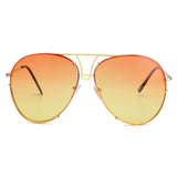ROYAL GIRL Retro Brand Women Sunglasses Oversize Pilot Rimless 2017 Hot Summer Ombre Glasses ss627