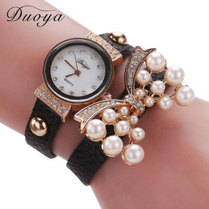 Duoya selling luxury fashion heart pendant women watches