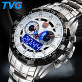 Top brand Military Digital Sport Watches Men stainless steel Quartz LED 3ATM Waterproof man Wristwatch Army Relogio Hombre